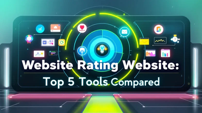 Website Rating Website comparison illustration showing top tools